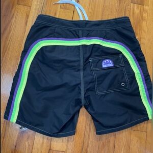 Sundek Black and Green Board Shorts Sporty Swimwear
